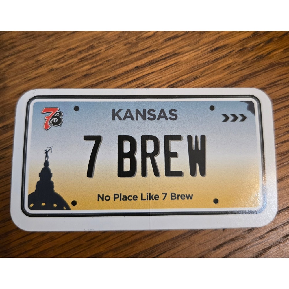 7 Brew Coffee Kansas License Plate Sticker No Place Like 7 Brew Decal New